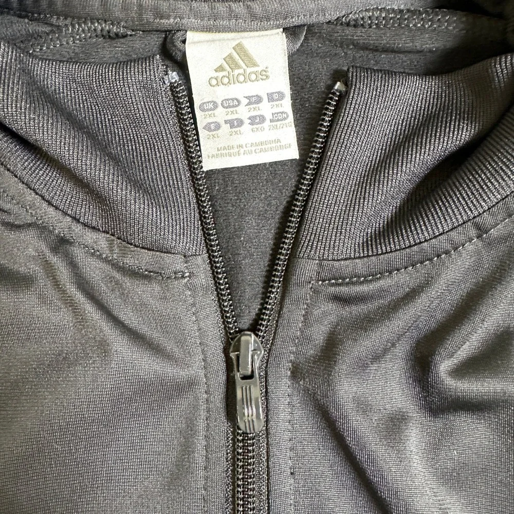 Adidas Liverpool FC Track Jacket Mens 2XL Black Gold Full Zip Soccer RN 88387
